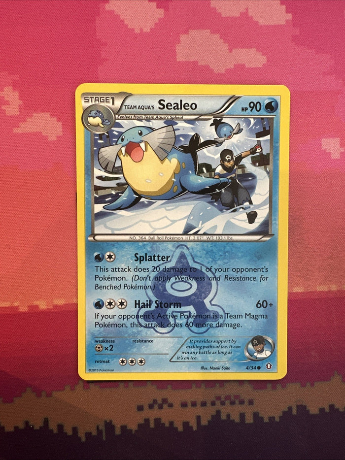Pokemon Card Team Aqua's Sealeo Double Crisis Common 4/34 Near Mint
