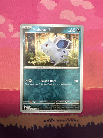 Pokemon Card Nidoran Scarlet & Violet 151 Reverse Holo 029/165 Near Mint