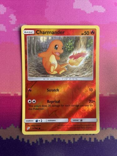 Pokemon Card Charmander Team Up Reverse Holo Common 11/181 Near Mint