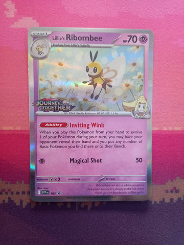 Pokemon Card Lillie's Ribombee 183 Black Star Promo STAMPED Journey Together NM