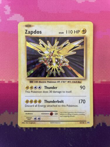 Pokemon Card Zapdos Evolutions Holo Rare 42/108 Near Mint