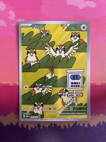 Pokemon Card Pidgey 207/197 Obsidian Flames Illustration Rare Near Mint
