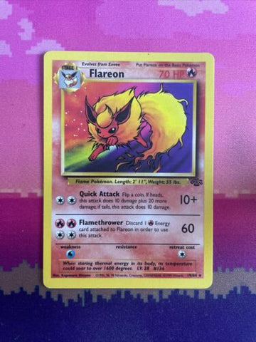 Pokemon Card Flareon Jungle Rare 19/64 Near Mint