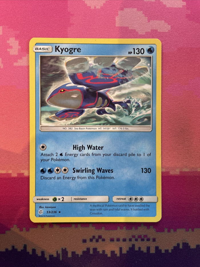 Pokemon Card Kyogre Cosmic Eclipse Rare 53/236 Near Mint