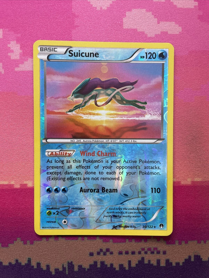 Pokemon Card Suicune Breakpoint Reverse Holo Rare 30/122 Near Mint
