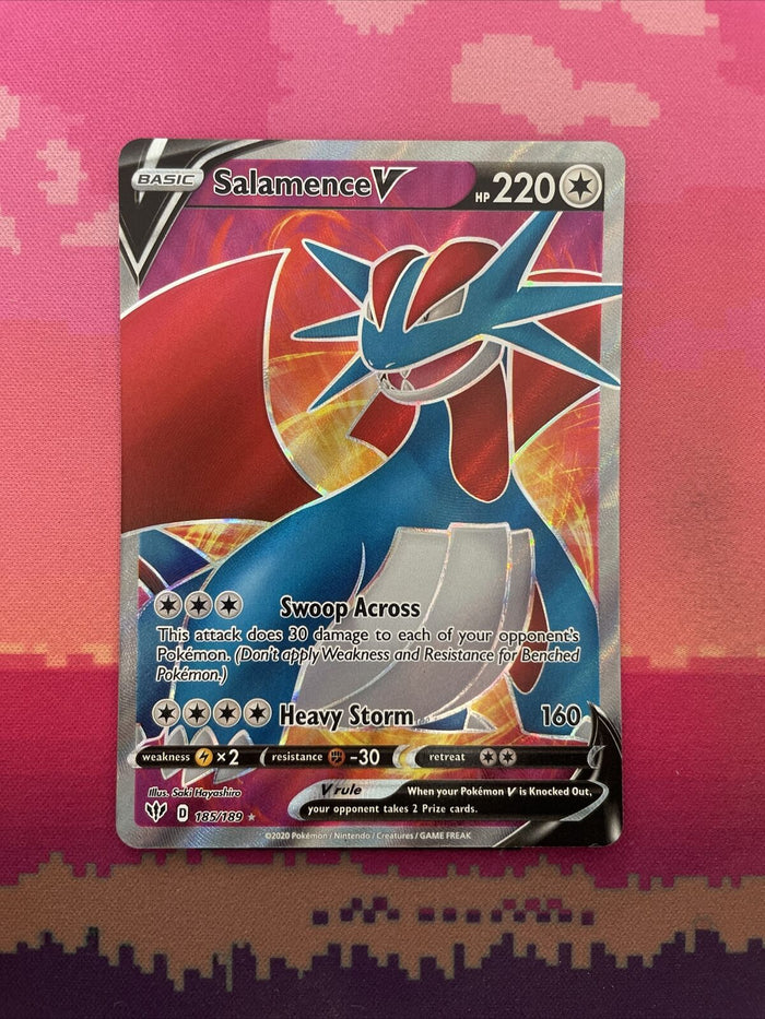 Pokemon Card Salamence V 185/189 Ultra Rare Darkness Ablaze Near Mint