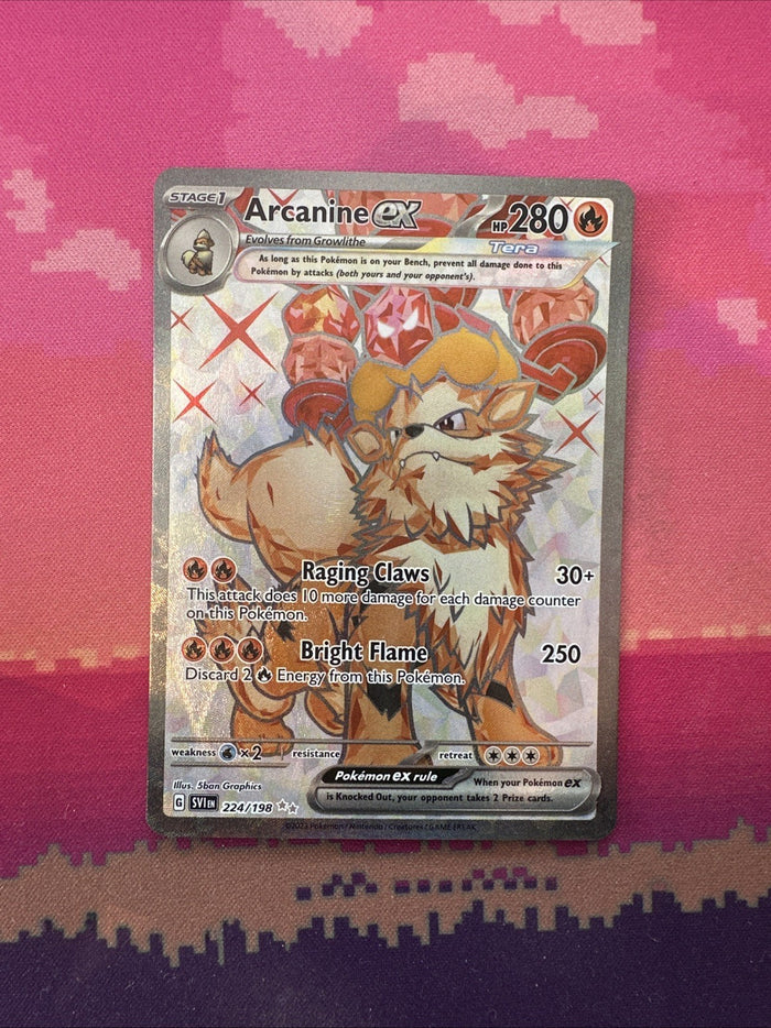 Pokemon Card Arcanine ex 224/198 Double Rare Scarlet & Violet Near Mint