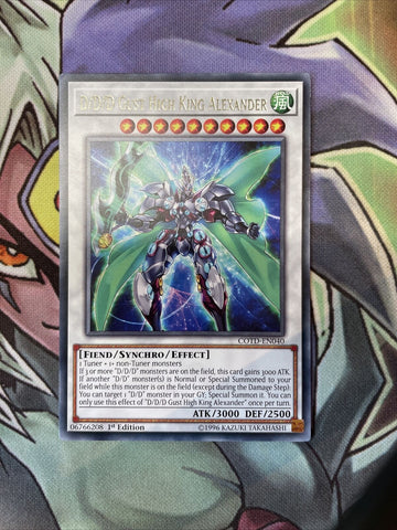COTD-EN040 D/D/D Gust High King Alexander Rare 1st Edition NM Yugioh Card