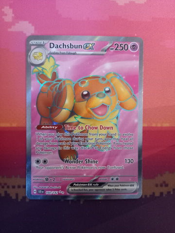 Pokemon Card Dachsbun ex 160/142 Illustration Rare Stellar Crown Near Mint