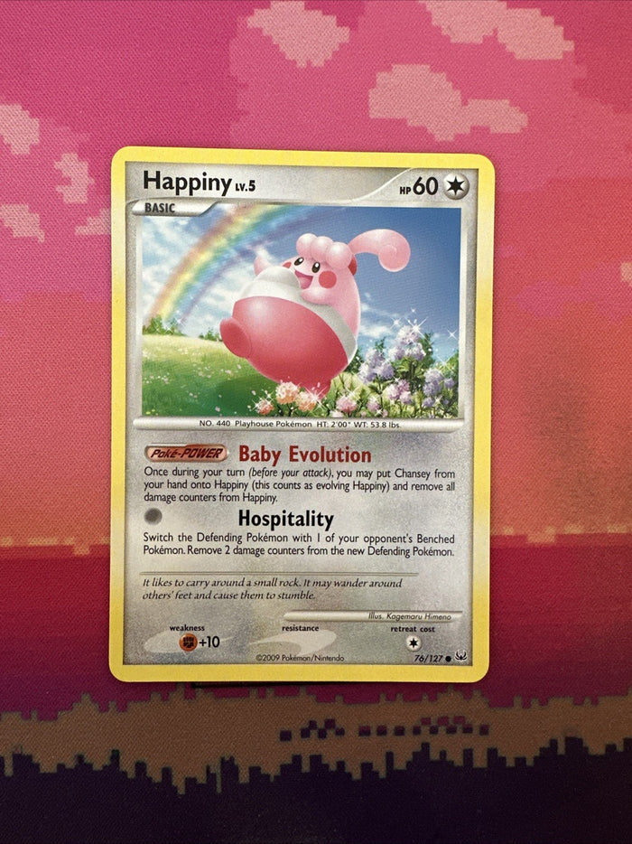 Pokemon Card Happiny Platinum Common 76/127 Near Mint