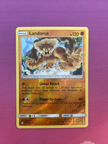 Pokemon Card Landorus Unbroken Bonds Reverse Holo Rare 103/214 Near Mint