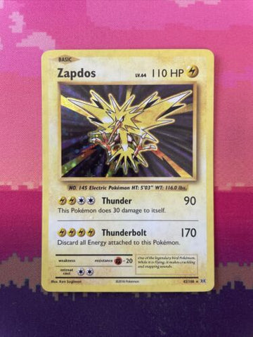 Pokemon Card Zapdos Evolutions Holo Rare 42/108 Near Mint
