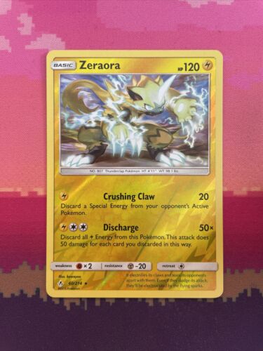 Pokemon Card Zeraora Unbroken Bonds Reverse Holo Rare 60/214 Near Mint
