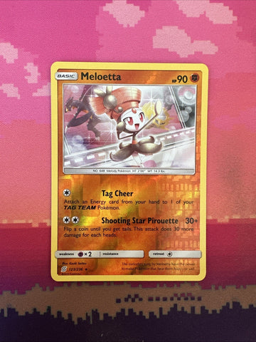 Pokemon Card Meloetta Unified Minds Reverse Holo Rare 123/236 Near Mint