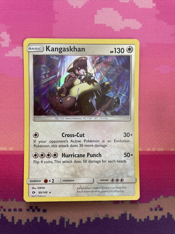 Pokemon Card Kangaskhan Sun & Moon Holo Rare 99/149 Near Mint