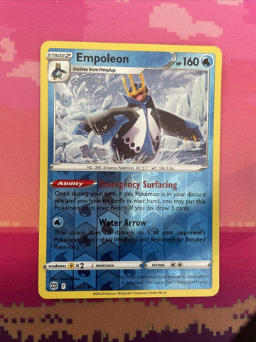 Pokemon Card Empoleon Brilliant Stars Reverse Holo Rare 037/172 Near Mint
