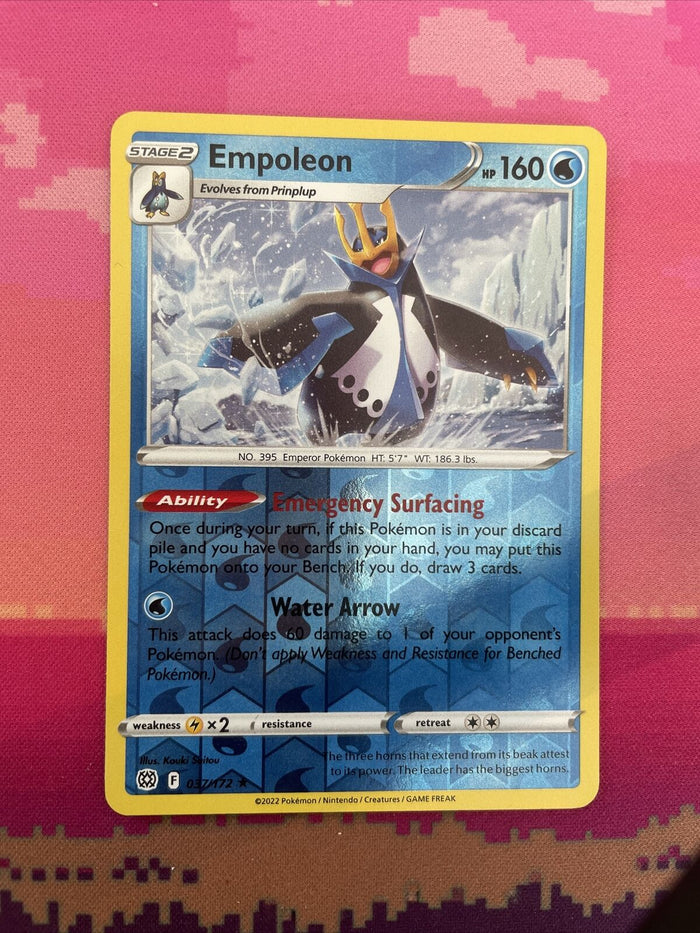 Pokemon Card Empoleon Brilliant Stars Reverse Holo Rare 037/172 Near Mint