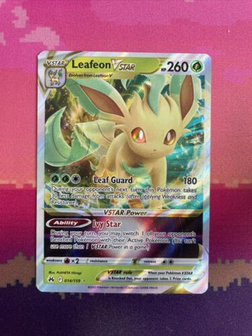 Pokemon Card Leafeon VSTAR 014/159 Ultra Rare Crown Zenith Near Mint
