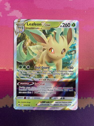 Pokemon Card Leafeon VSTAR 014/159 Ultra Rare Crown Zenith Near Mint