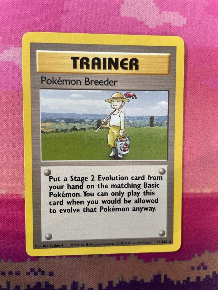 Pokemon Card Pokemon Breeder Base Set Rare 76/102 Near Mint