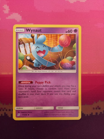 Pokemon Card Wynaut Unified Minds Uncommon 77/236 Near Mint