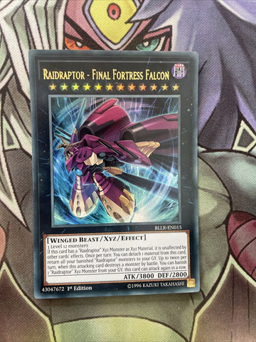 BLLR-EN015 Raidraptor - Final Fortress Falcon Ultra 1st Edition NM Yugioh Card