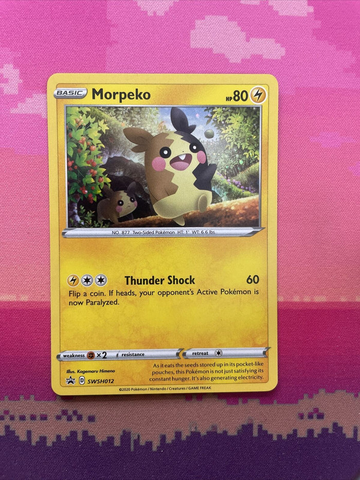 Pokemon Card Morpeko SWSH012 Black Star Promo Cosmo Holo Near Mint