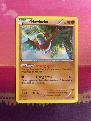 Pokemon Card Hawlucha Furious Fists Holo Rare 63/111 Near Mint