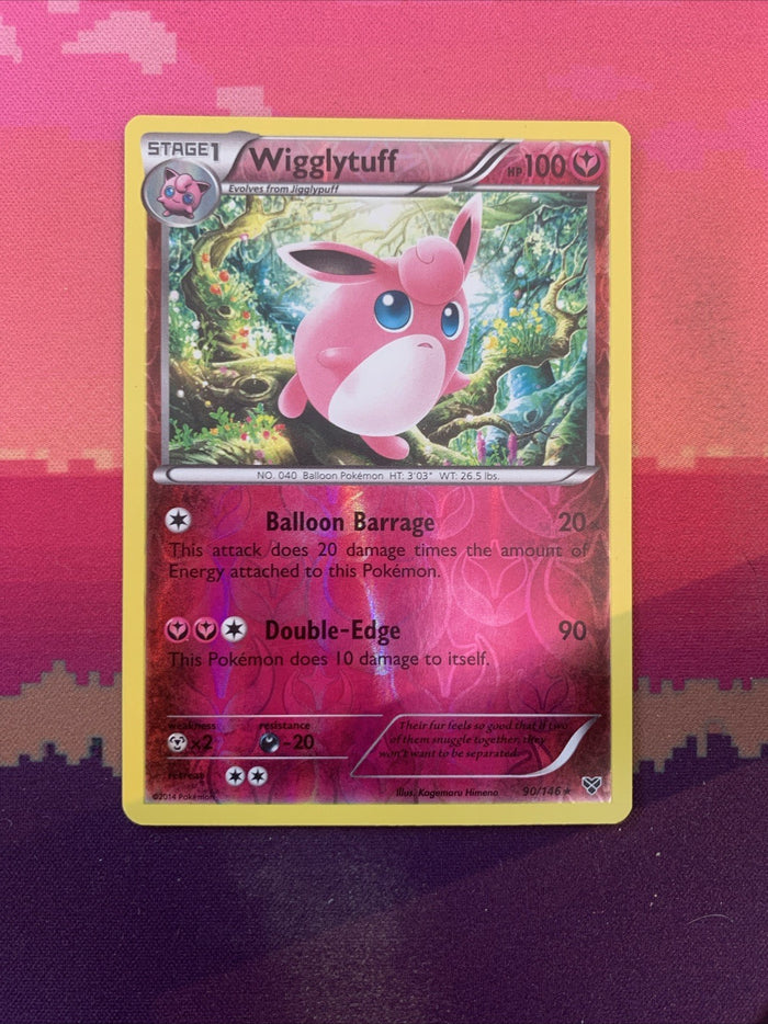 Pokemon Card Wigglytuff XY Base Set Reverse Holo Rare 90/146 Near Mint