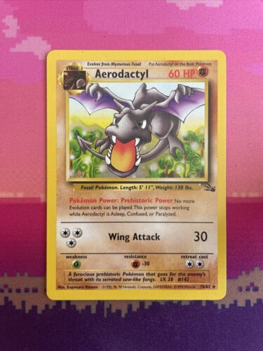 Pokemon Card Aerodactyl Fossil Rare 16/62 Near Mint