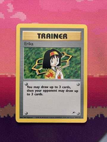 Pokemon Card Erika Gym Heroes Rare 100/132 Near Mint