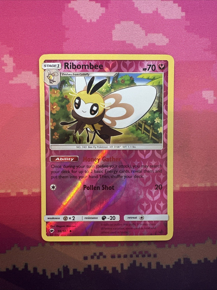 Pokemon Card Ribombee Burning Shadows Reverse Holo 96/147 Near Mint