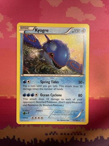 Pokemon Card Kyogre Primal Clash Rare 53/160 Near Mint