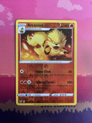 Pokemon Card Arcanine Silver Tempest Reverse Holo Rare 020/195 Near Mint
