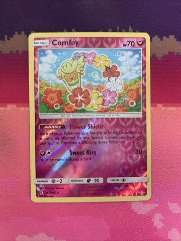 Pokemon Card Comfey Guardians Rising Reverse Holo Rare 93/145 Near Mint