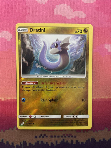 Pokemon Card Dratini Team Up Reverse Holo 117/181 Near Mint