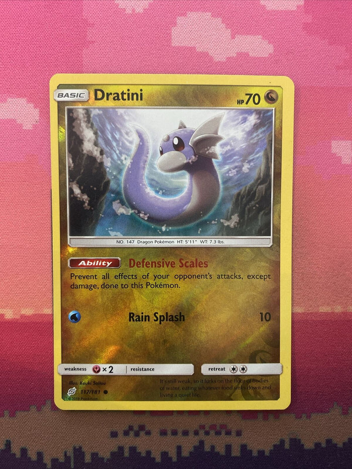 Pokemon Card Dratini Team Up Reverse Holo 117/181 Near Mint