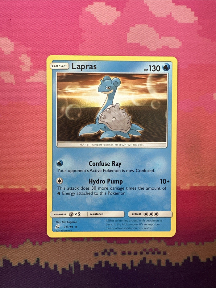 Pokemon Card Lapras Team Up Rare 31/181 Near Mint