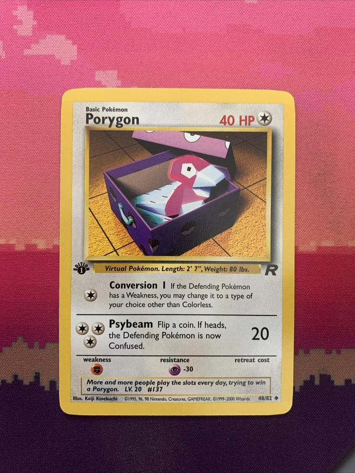 Pokemon Card Porygon Team Rocket 1st Edition 48/82 Near Mint