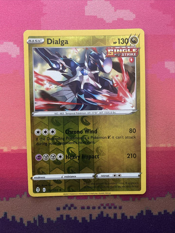 Pokemon Card Dialga Evolving Skies Reverse Holo Rare 112/203 Near Mint