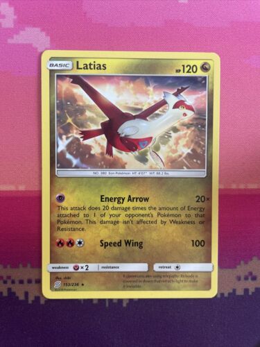 Pokemon Card Latias Unified MInds Rare 153/236 Near Mint