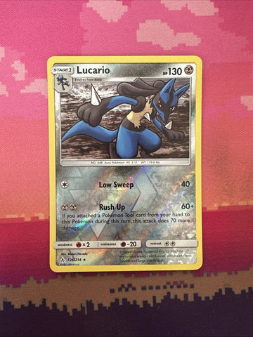 Pokemon Card Lucario Unbroken Bonds Reverse Holo Rare 126/214 Near Mint