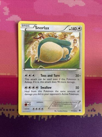 Pokemon Card Snorlax Fates Collide Rare 77/124 Near Mint
