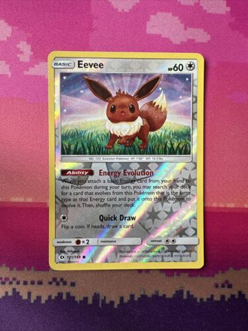 Pokemon Card Eevee Sun & Moon Reverse Holo 101/149 Near Mint