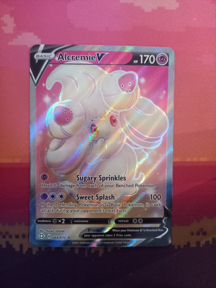 Pokemon Card Alcremie V 064/072 Ultra Rare Shining Fates Near Mint