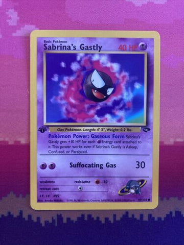 Pokemon Card Sabrina's Gastly Gym Challenge 1st Edition Common 97/132 Near Mint