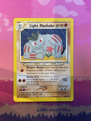 Pokemon Card Light Machoke Neo Destiny Uncommon 49/105 Near Mint