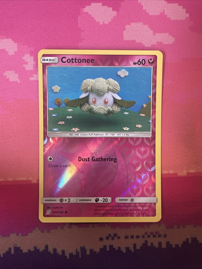 Pokemon Card Cottonee Unified Minds Reverse Holo 143/236 Near Mint