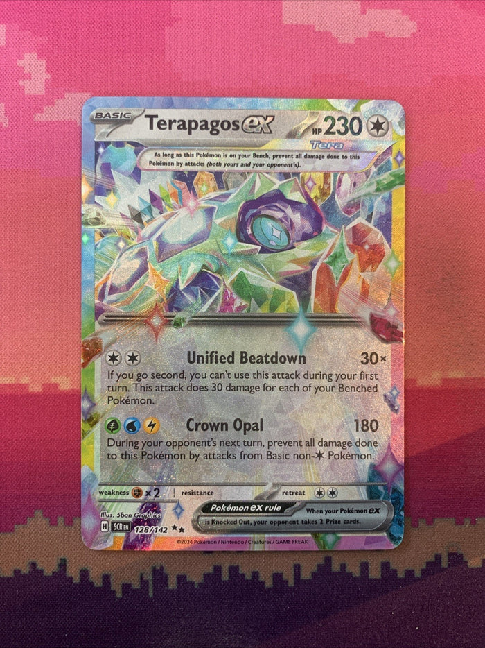 Pokemon Card Terapagos ex 128/142 Double Rare Stellar Crown Near Mint