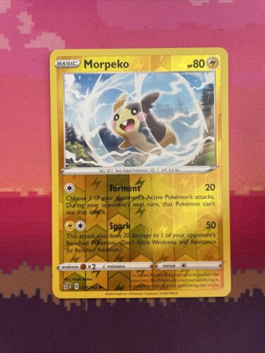Pokemon Card Morpeko Rebel Clash Reverse Holo 073/192 Near Mint